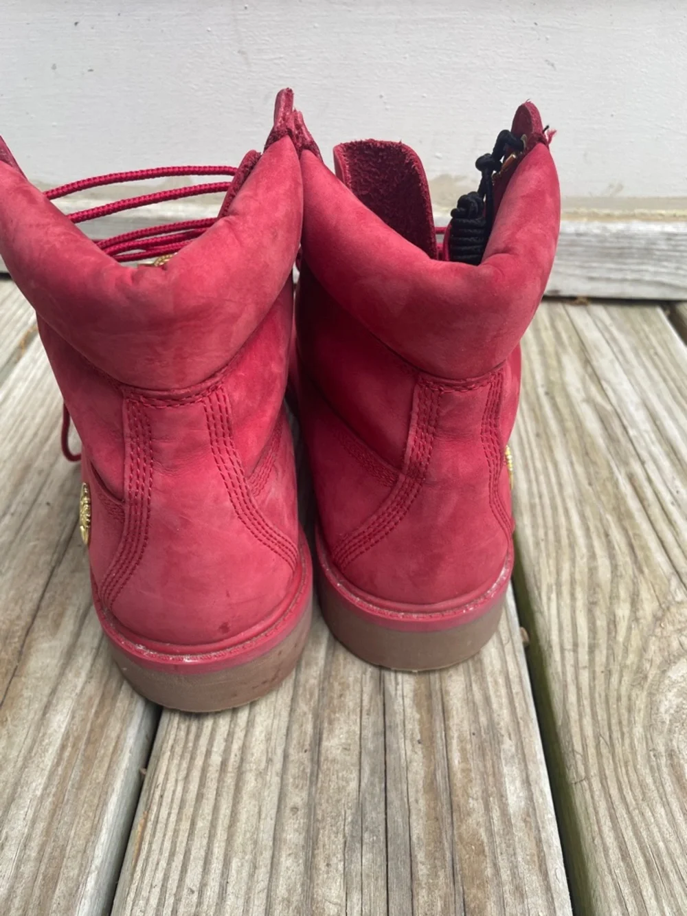 Timberland Premium 6” Red Nubuck Waterproof Boots Men’s Size 7